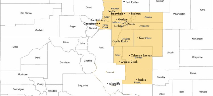 Colorado counties serviced by FGS