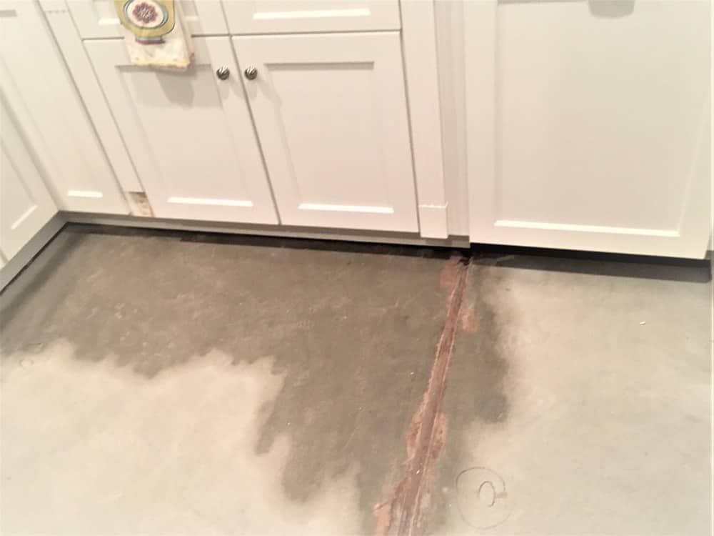 FGS water damage restoration - Kitchen floor before, Pine, Colorado