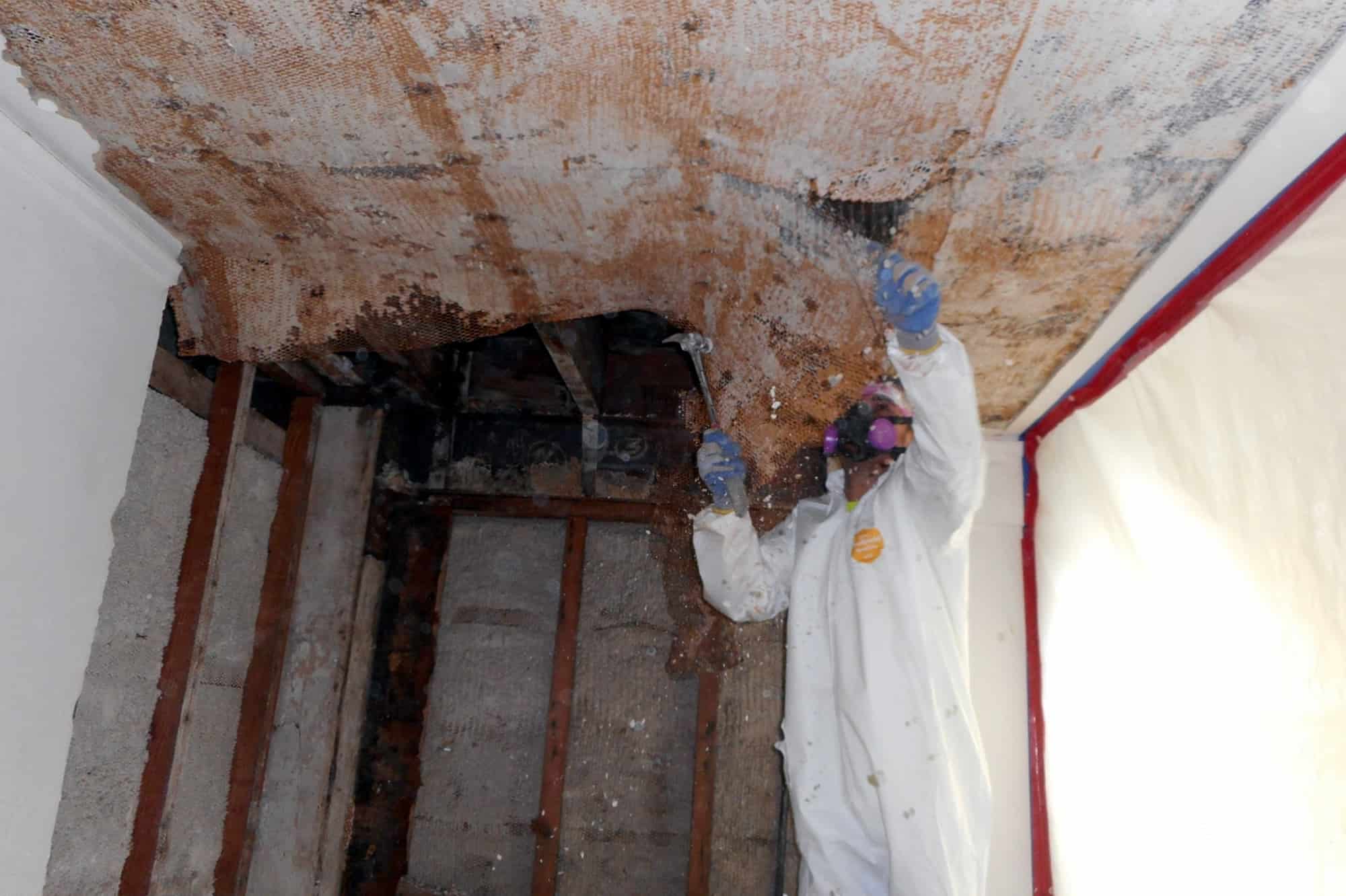 Powers Environmental specialists safely remove asbestos, which can be found in popcorn ceilings